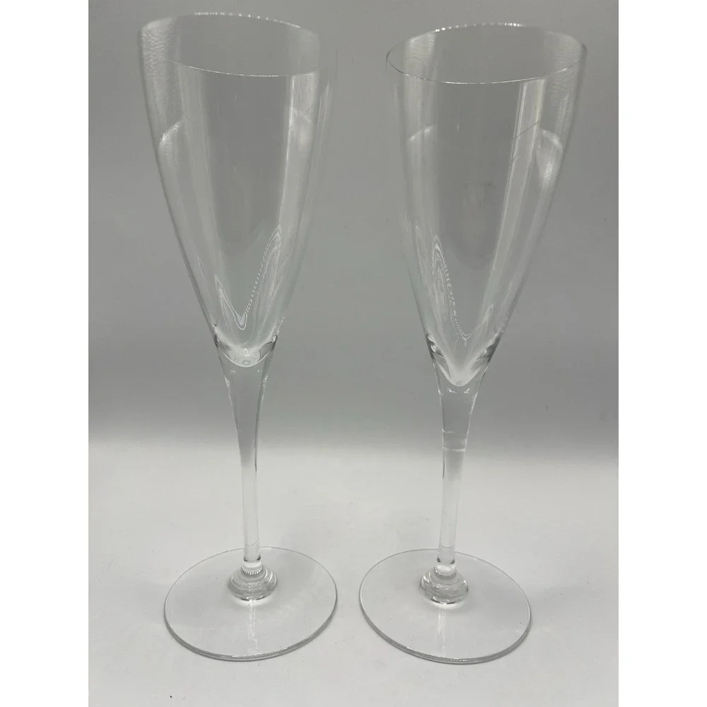 2 Baccarat Crystal DOM PERIGNON  Champagne Flute glasses